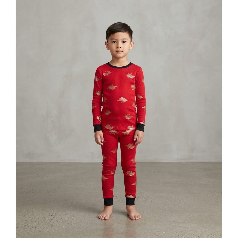 Carter's Red Dinosaur Stegosaurus Cotton Snug-Fit Pajama Set 7/7A 100% Cotton